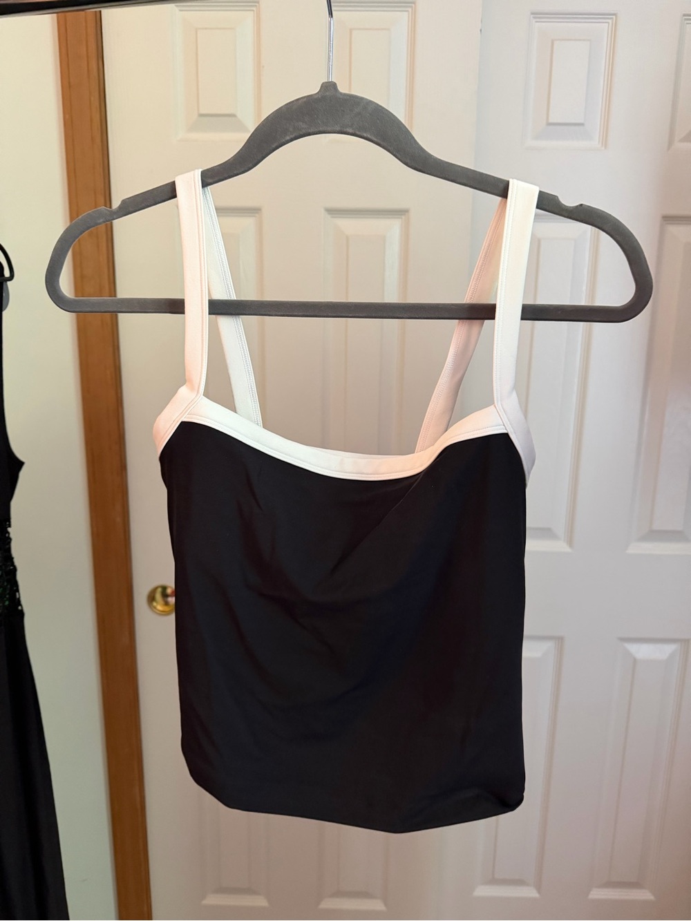 Splits59 Black Tank Top with White Trim